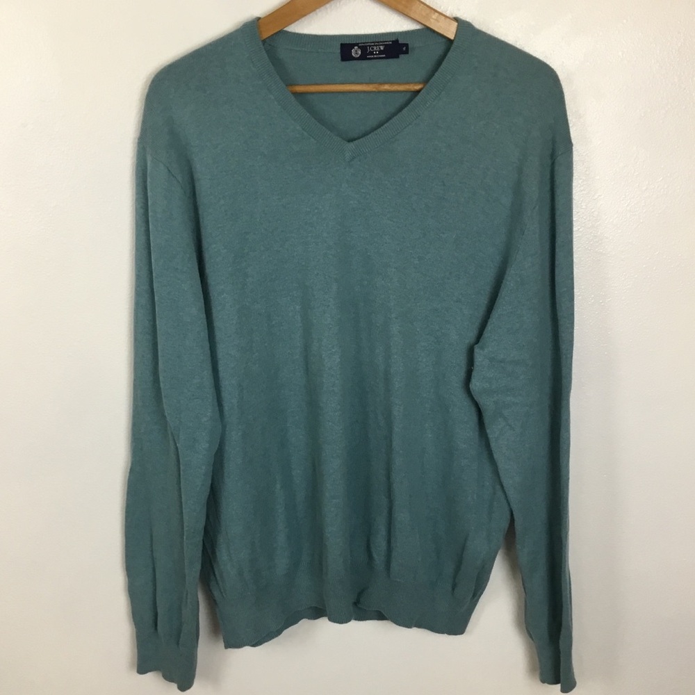 J. Crew Cotton Cashmere Blend V Neck Pullover Sweater size XL